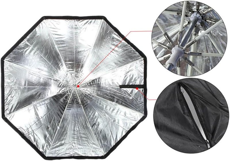 صندوق إضاءة ناعم ثماني قابل للطي للإضاءة الاستوديو والتصوير الفوتوغرافي وتصوير الفيديو - Image 4